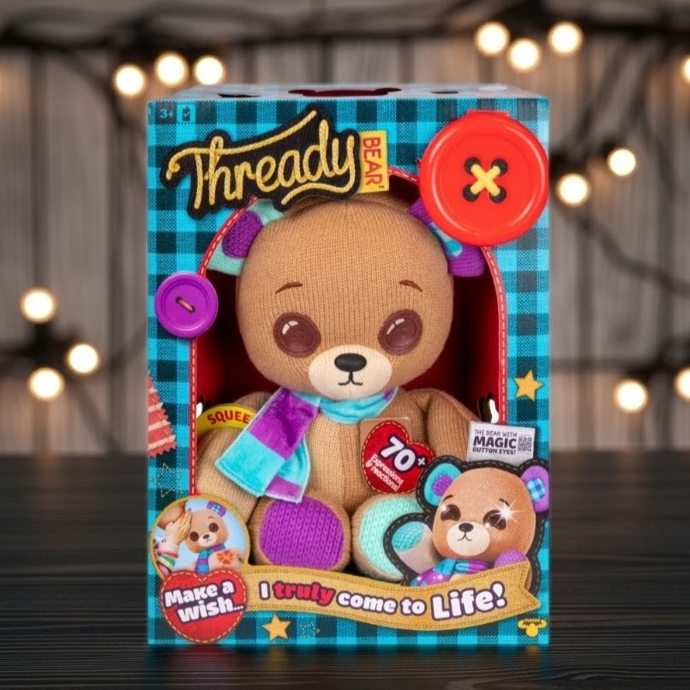 Cuddly Thready Bear Your New Interactive Friend Holiday Birthday Gift Knitted